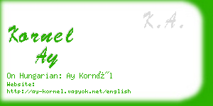 kornel ay business card